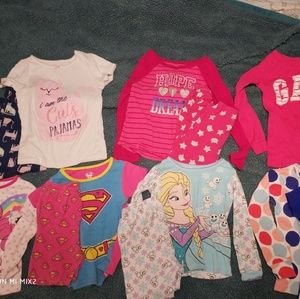 Lot of 7 girls Pajama's (size5t)